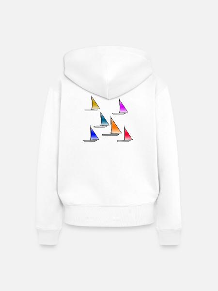 Segeln - Frauen Premium Bio Zip Hoodie - Weiß