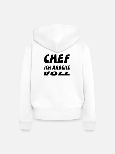 Chef - Frauen Premium Bio Zip Hoodie - Weiß