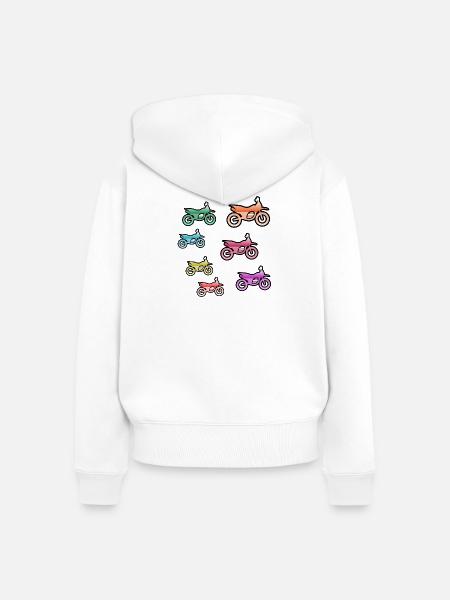 Motorräder - Frauen Premium Bio Zip Hoodie - Weiß