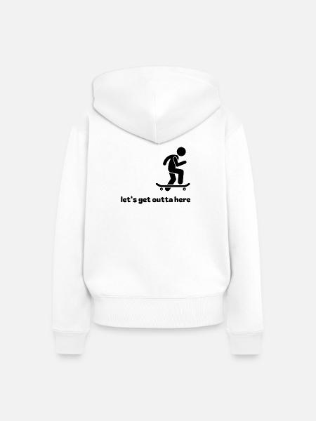 Skater, lass uns hier verschwinden. - Frauen Premium Bio Zip Hoodie - Weiß
