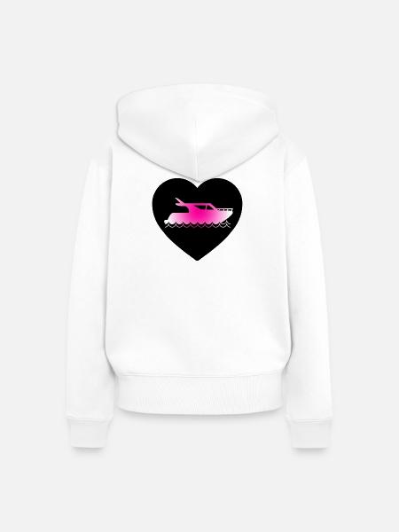 Motorboot - Frauen Premium Bio Zip Hoodie - Weiß