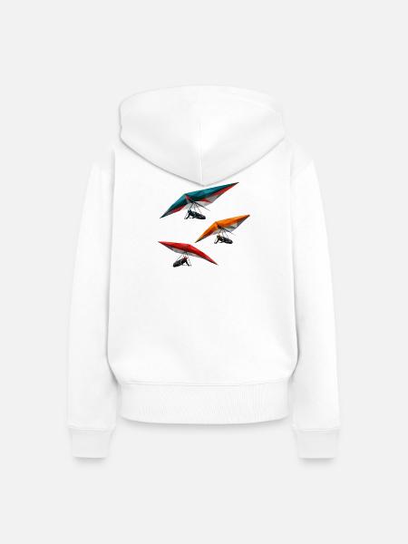 Polygon Hang Gliders Trio - Frauen Premium Bio Zip Hoodie - Weiß