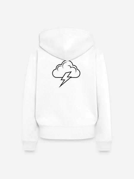 Wolke und Blitz - Frauen Premium Bio Zip Hoodie - Weiß