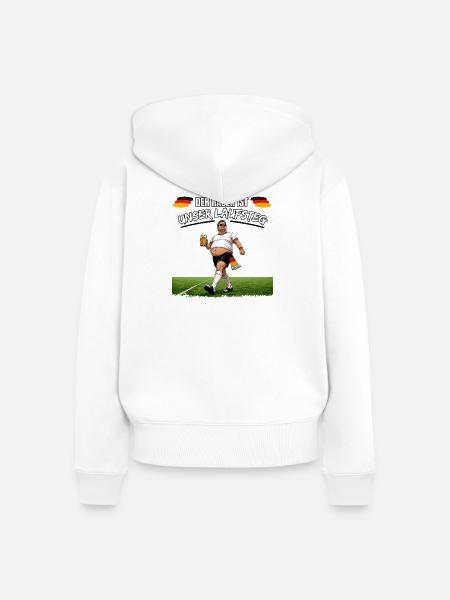 Deutscher Fußballfan mit Bier - Frauen Premium Bio Zip Hoodie - Weiß