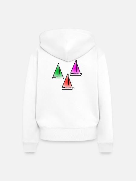 Segeln - Frauen Premium Bio Zip Hoodie - Weiß