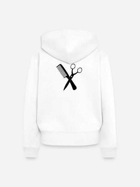 Gekreuzte Schere - Frauen Premium Bio Zip Hoodie - Weiß