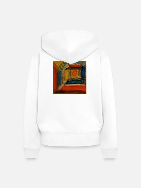 Farbiges Innenraum-Fragment - Frauen Premium Bio Zip Hoodie - Weiß
