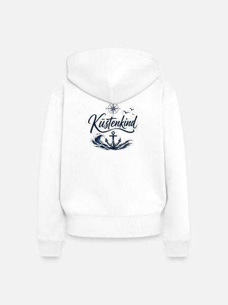 Küstenkind | Maritime Accessories und T-Shirts  - Frauen Premium Bio Zip Hoodie - Weiß