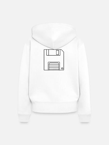 Diskette - Frauen Premium Bio Zip Hoodie - Weiß