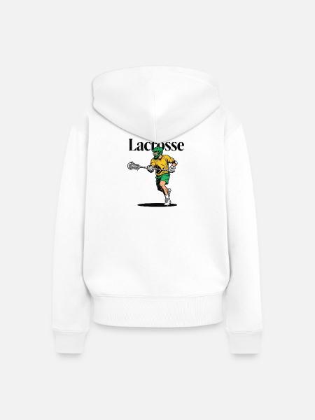 Lacrosse-Sport - Frauen Premium Bio Zip Hoodie - Weiß