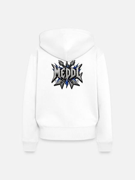 Meddl – fränkischer Metal Spruch - Frauen Premium Bio Zip Hoodie - Weiß