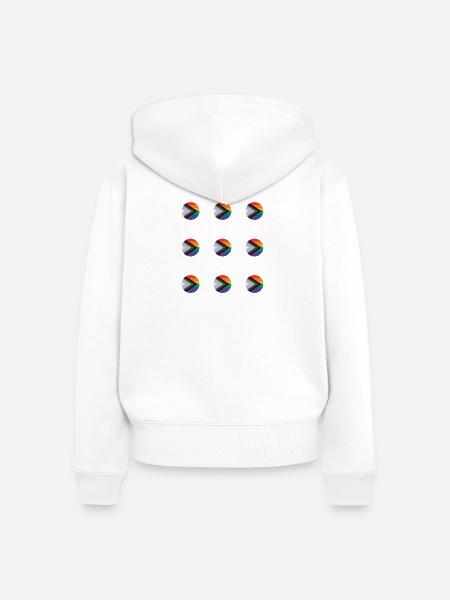 Pride-Pfeil-Mosaik - Frauen Premium Bio Zip Hoodie - Weiß