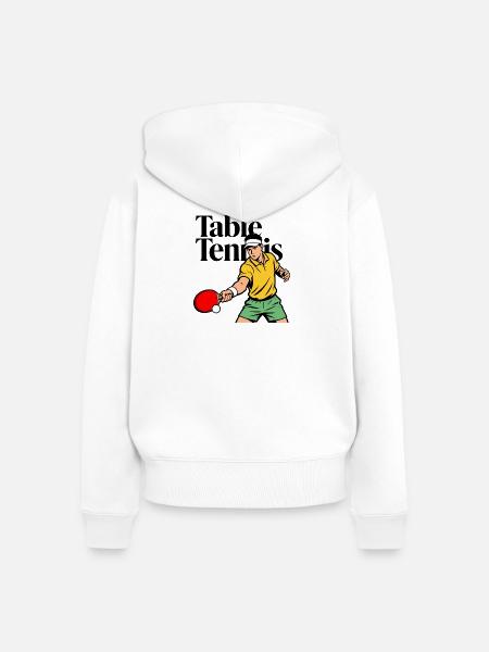Tischtennis - Frauen Premium Bio Zip Hoodie - Weiß