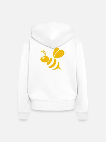 Bienchen - Frauen Premium Bio Zip Hoodie - Weiß