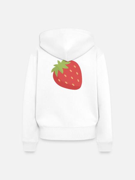 Erdbeer-Pop-Art-Charme - Frauen Premium Bio Zip Hoodie - Weiß