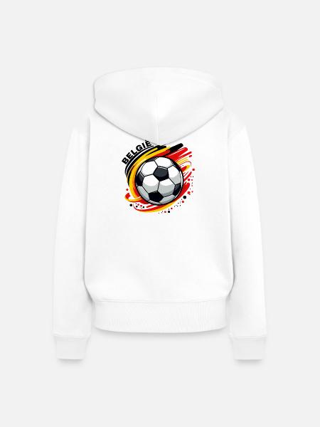 Belgischer Fußball - Frauen Premium Bio Zip Hoodie - Weiß