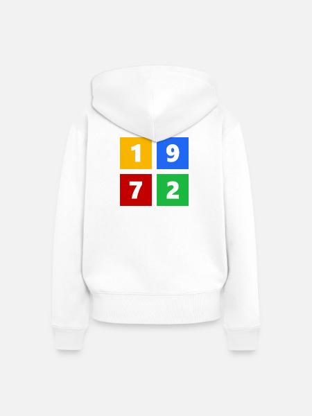 1972 - Frauen Premium Bio Zip Hoodie - Weiß