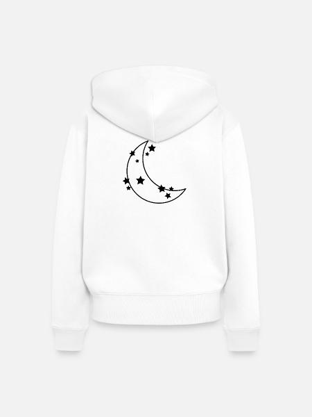 Mond und Sterne - Frauen Premium Bio Zip Hoodie - Weiß
