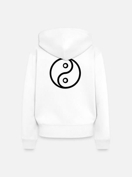 Ying Yang - Frauen Premium Bio Zip Hoodie - Weiß