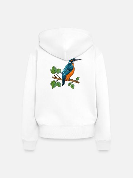 Bunter Vogel - Frauen Premium Bio Zip Hoodie - Weiß