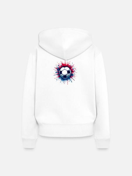 Splash Soccer Ball - Frauen Premium Bio Zip Hoodie - Weiß