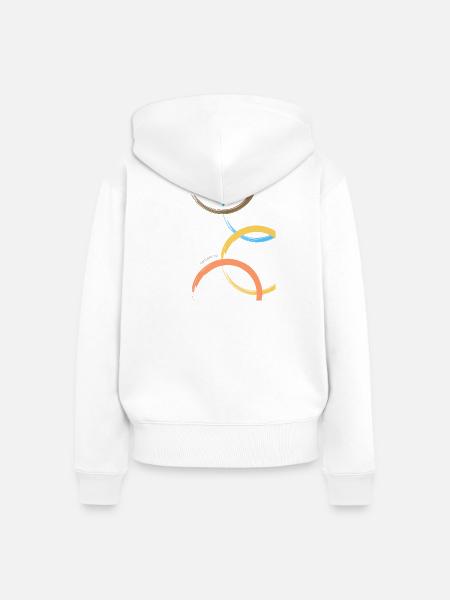 Farbige Kreise auf der Straße - Frauen Premium Bio Zip Hoodie - Weiß