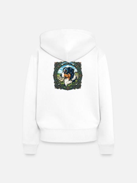 Australian Shepherd Portrait - Frauen Premium Bio Zip Hoodie - Weiß