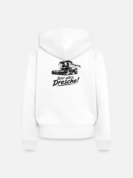 Dresche Jubel Mähdrescher - Frauen Premium Bio Zip Hoodie - Weiß
