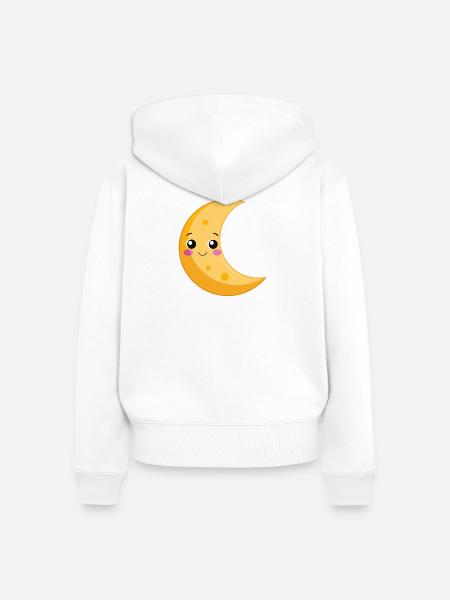 Süßer Moon - Frauen Premium Bio Zip Hoodie - Weiß