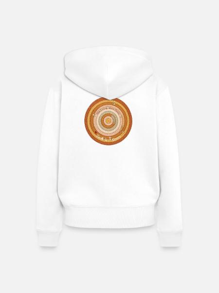 Konzentrischer Wärme Rundteppich - Frauen Premium Bio Zip Hoodie - Weiß