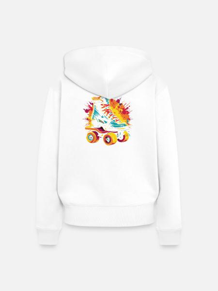 Rollerskates - Frauen Premium Bio Zip Hoodie - Weiß