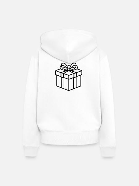 Geschenkbox - Frauen Premium Bio Zip Hoodie - Weiß