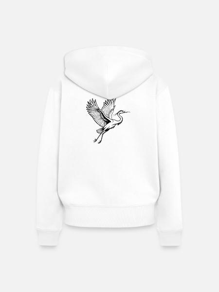 Großer Reiher - Frauen Premium Bio Zip Hoodie - Weiß