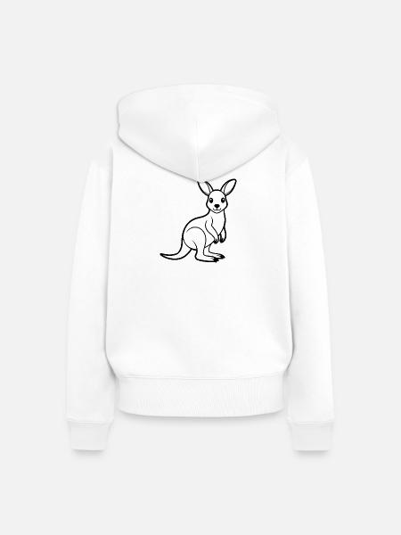 Kangaroo - Frauen Premium Bio Zip Hoodie - Weiß
