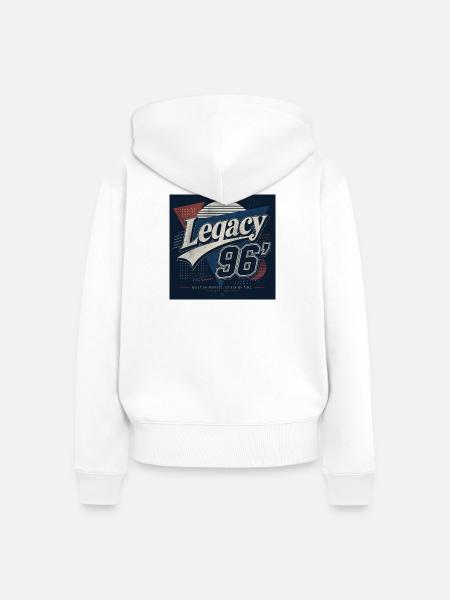 Legacy 96 Retro Leichtathletik - Frauen Premium Bio Zip Hoodie - Weiß