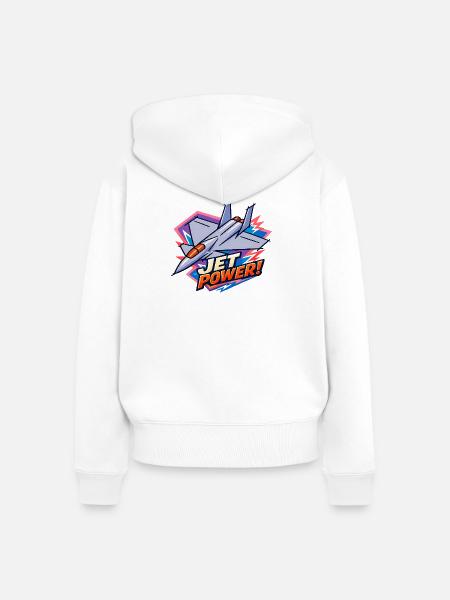 Jet Power Burst - Frauen Premium Bio Zip Hoodie - Weiß
