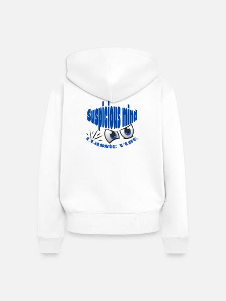 Blue Eyes Cartoon-Text - Frauen Premium Bio Zip Hoodie - Weiß
