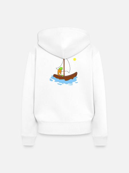 Niedliches Karottensegeln - Frauen Premium Bio Zip Hoodie - Weiß