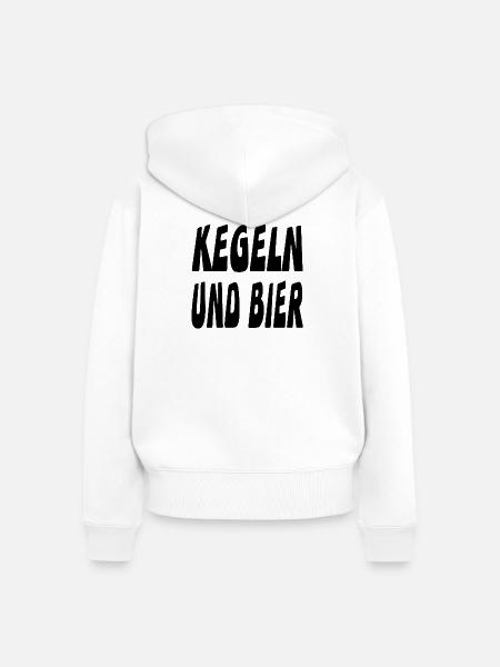 Kegeln - Frauen Premium Bio Zip Hoodie - Weiß