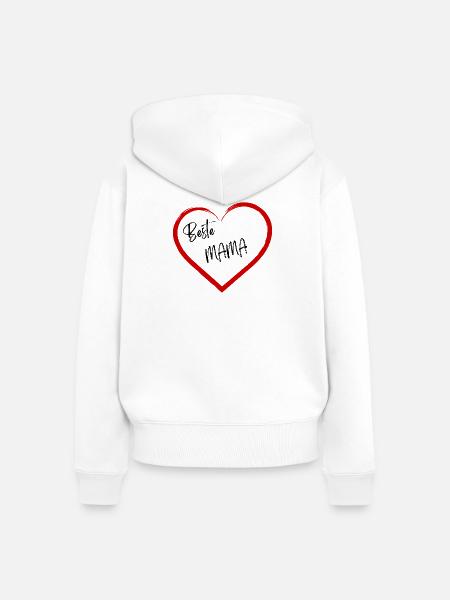Beste Mama - Frauen Premium Bio Zip Hoodie - Weiß