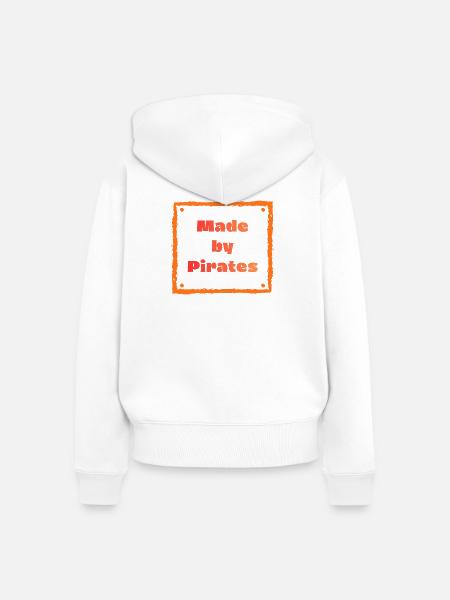 Made by Pirates - Frauen Premium Bio Zip Hoodie - Weiß