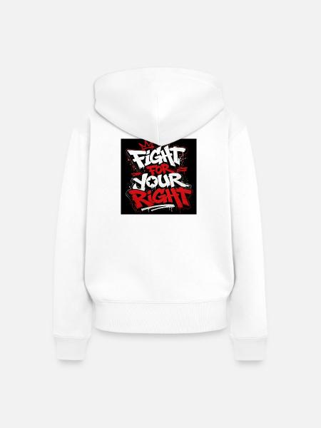 Urban Graffiti-Texte - Frauen Premium Bio Zip Hoodie - Weiß