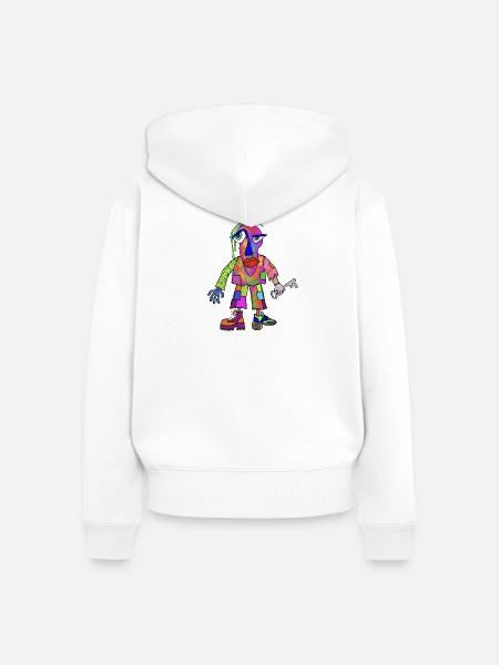 Bunte-Figur - Frauen Premium Bio Zip Hoodie - Weiß