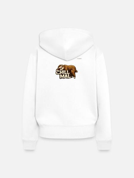 Chill Mal Sloth Illustration - Frauen Premium Bio Zip Hoodie - Weiß
