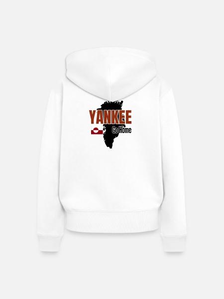 Grönland: Yankee Go Home - Frauen Premium Bio Zip Hoodie - Weiß