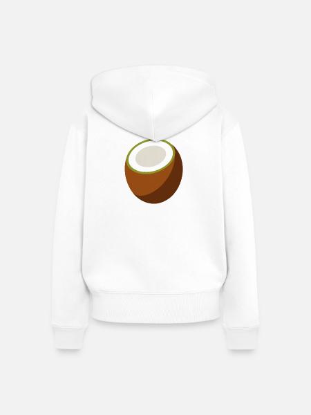 Kokosnuss - Frauen Premium Bio Zip Hoodie - Weiß