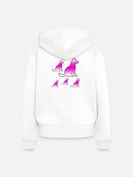 Hunde - Frauen Premium Bio Zip Hoodie - Weiß