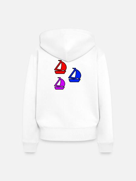 Segelboote - Frauen Premium Bio Zip Hoodie - Weiß