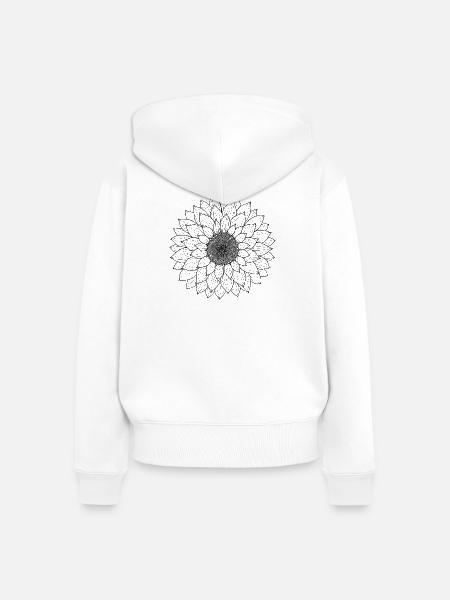Sonnenblume Boho - Frauen Premium Bio Zip Hoodie - Weiß