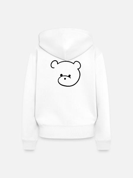 Süßer Teddybär mit Knopfaugen - Frauen Premium Bio Zip Hoodie - Weiß